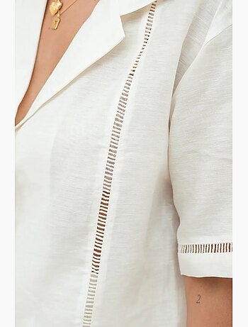 Chemise à manches courtes en lin avec détails découpés hiccup