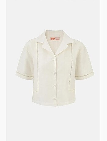 Chemise à manches courtes en lin avec détails découpés hiccup