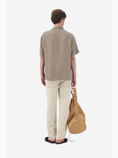 Chemise à manches courtes en lin mélangé avec fermeture boutonnée giesto - Kiabi