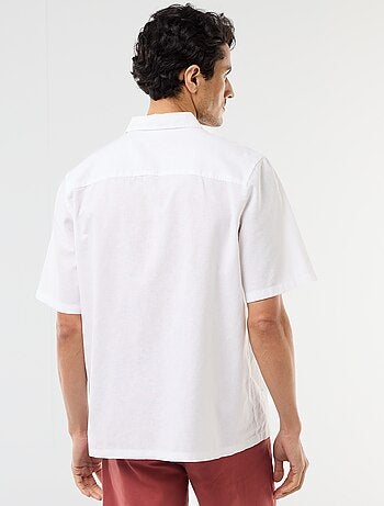 Chemise à manches courtes en lin mélangé