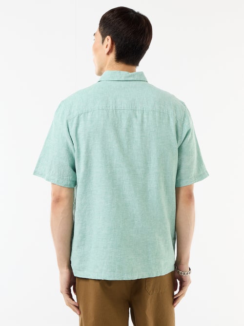Chemise à manches courtes en lin mélangé - Kiabi Chemise à manches courtes en lin mélangé - Kiabi