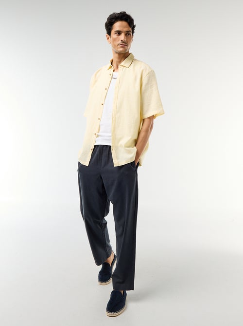 Chemise à manches courtes en lin mélangé - Kiabi Chemise à manches courtes en lin mélangé - Kiabi