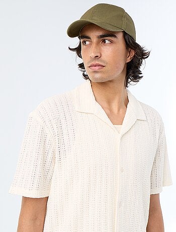 Chemise à manches courtes en maille ajourée
