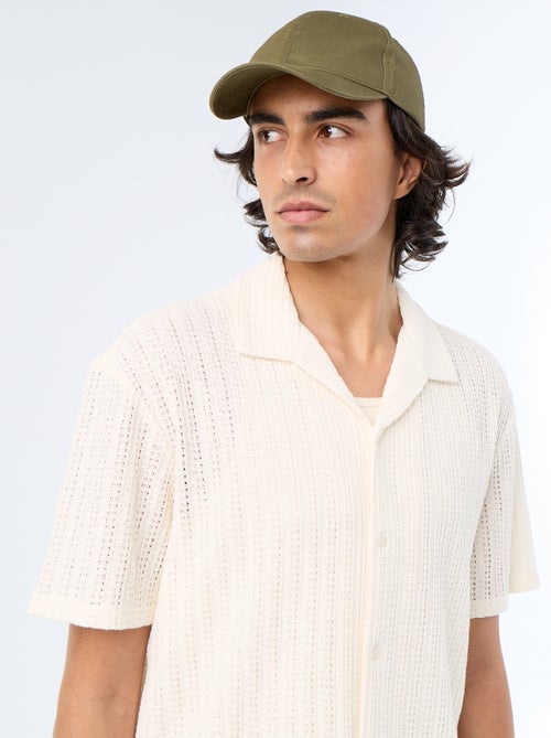 Chemise à manches courtes en maille ajourée - Kiabi