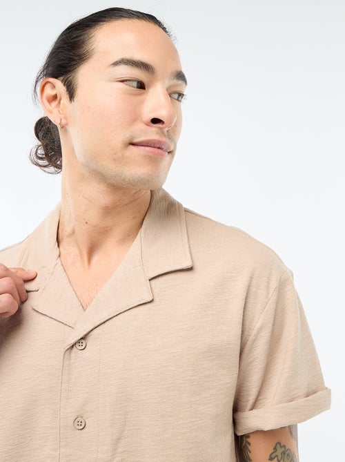 Chemise à manches courtes en maille - Kiabi