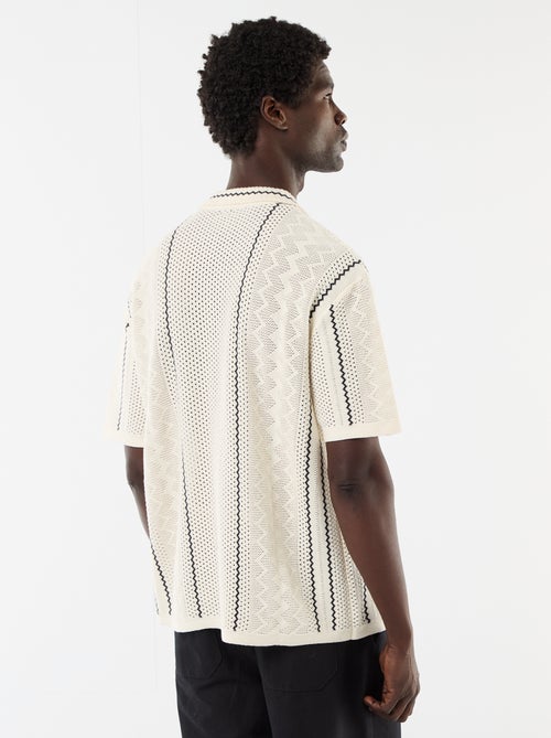 Chemise à manches courtes en maille fantaisie - Kiabi