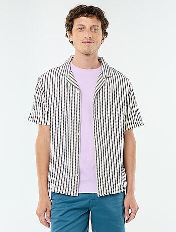 Chemise à manches courtes en maille fantaisie