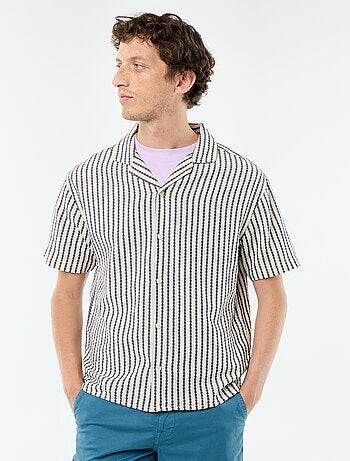 Chemise à manches courtes en maille fantaisie