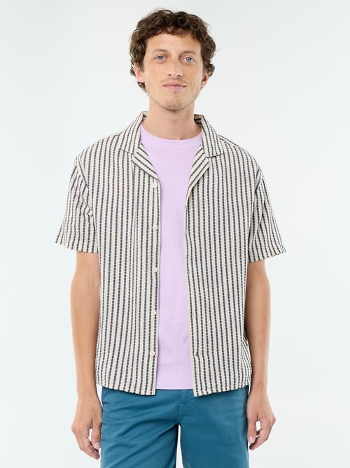 Chemise à manches courtes en maille fantaisie - Kiabi