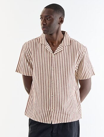 Chemise à manches courtes en maille fantaisie