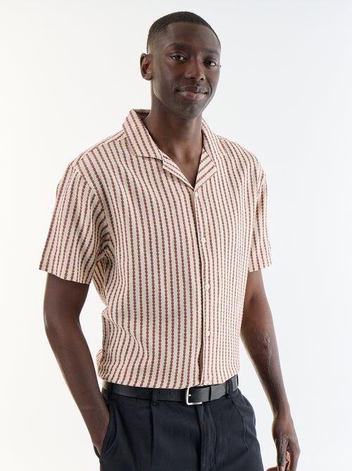 Chemise à manches courtes en maille fantaisie - Kiabi
