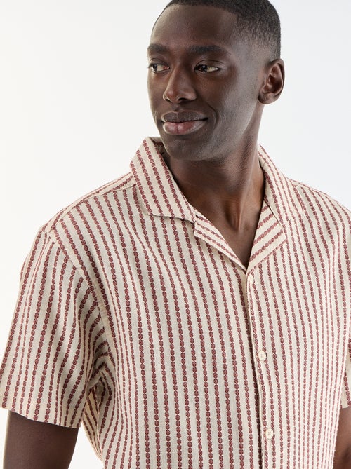 Chemise à manches courtes en maille fantaisie - Kiabi
