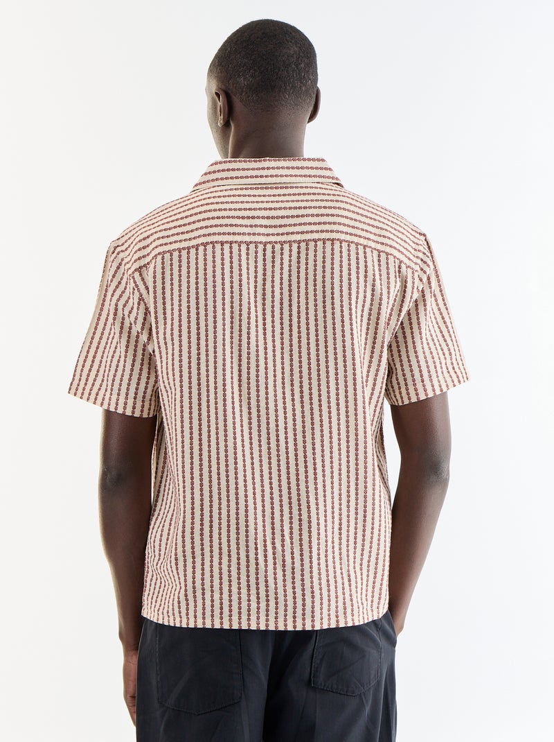 Chemise à manches courtes en maille fantaisie Blanc - Kiabi