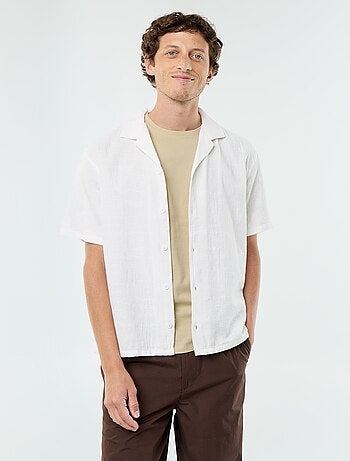 Chemise à manches courtes en maille fantaisie