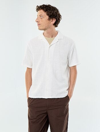 Chemise à manches courtes en maille fantaisie