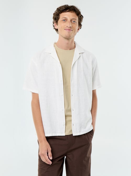 Chemise à manches courtes en maille fantaisie - Kiabi
