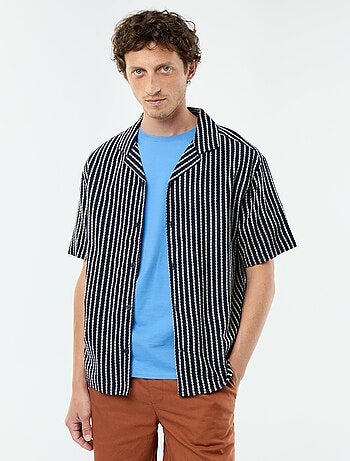 Chemise à manches courtes en maille fantaisie