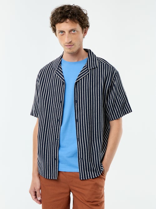 Chemise à manches courtes en maille fantaisie - Kiabi