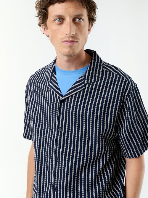 Chemise à manches courtes en maille fantaisie - Kiabi
