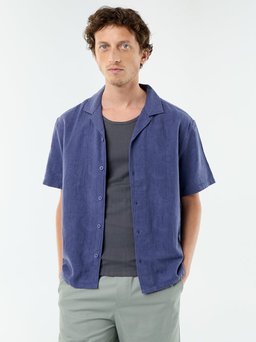 Chemise à manches courtes en maille fantaisie - Kiabi