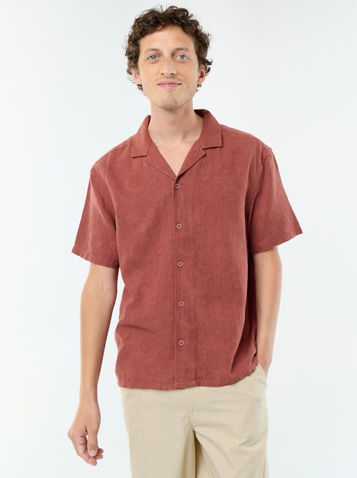 Chemise à manches courtes en maille fantaisie - Kiabi