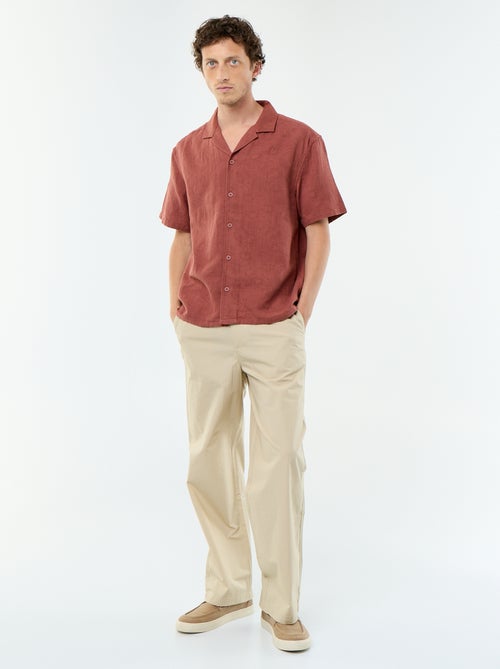 Chemise à manches courtes en maille fantaisie - Kiabi
