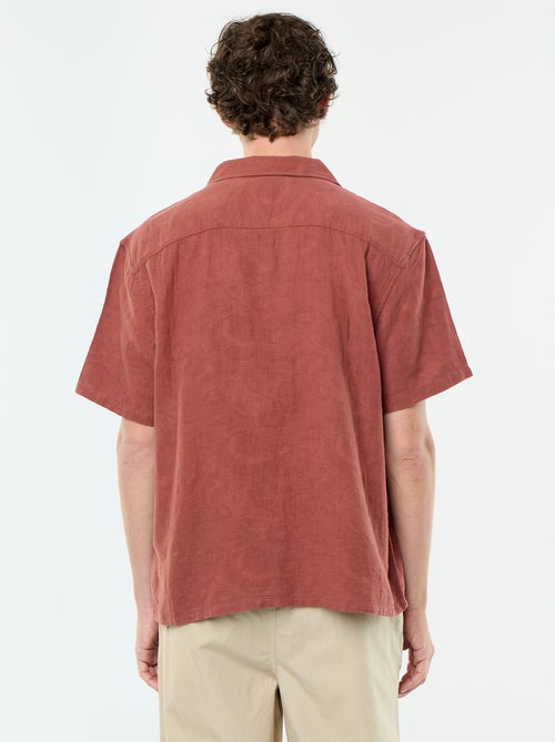 Chemise à manches courtes en maille fantaisie - Kiabi