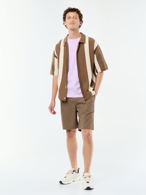 Chemise à manches courtes en maille - Kiabi