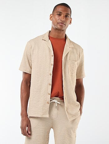 Chemise à manches courtes en matière type crépon
