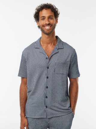 Chemise à manches courtes en matière type crépon