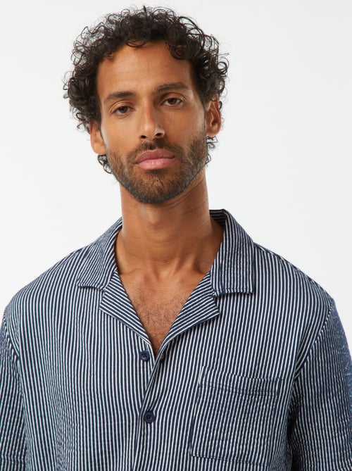 Chemise à manches courtes en matière type crépon - Kiabi