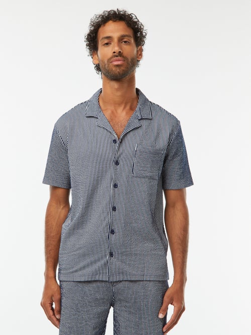 Chemise à manches courtes en matière type crépon - Kiabi