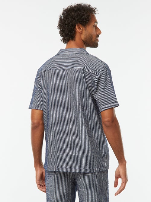 Chemise à manches courtes en matière type crépon - Kiabi
