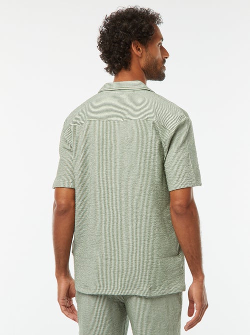 Chemise à manches courtes en matière type crépon - Kiabi