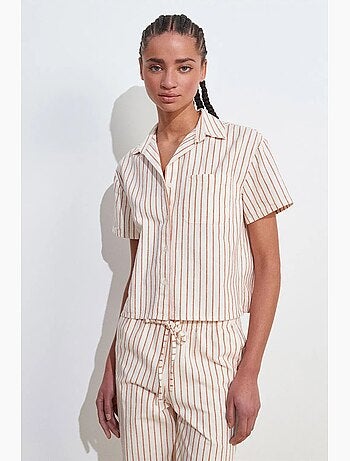 Chemise à manches courtes en mélange de lin dilvin