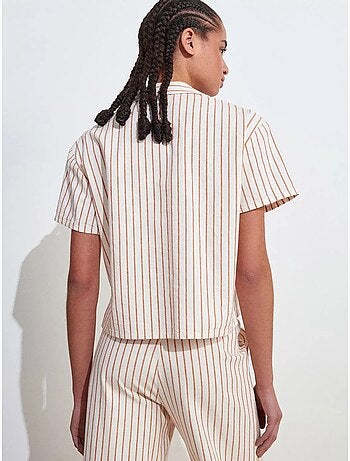 Chemise à manches courtes en mélange de lin dilvin