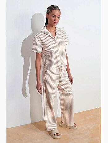 Chemise à manches courtes en mélange de lin dilvin