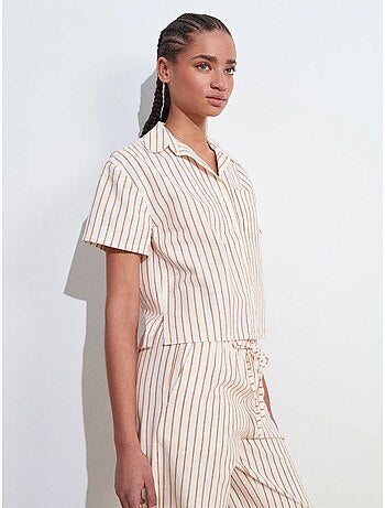 Chemise à manches courtes en mélange de lin dilvin