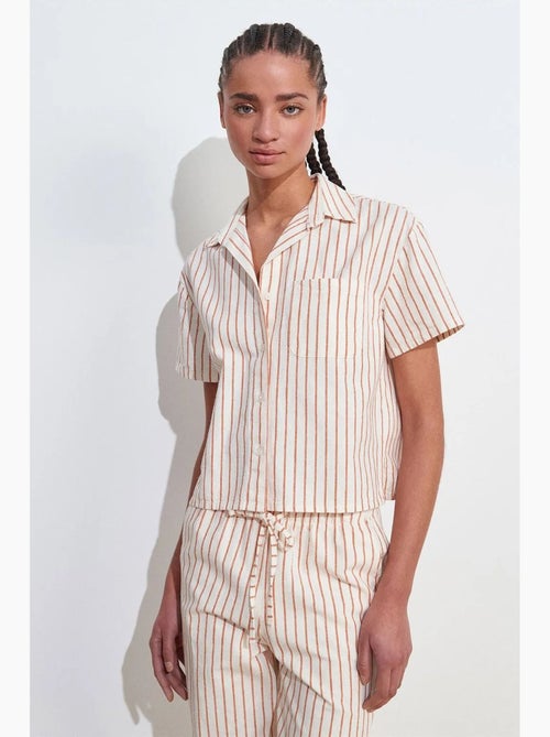 Chemise à manches courtes en mélange de lin dilvin - Kiabi