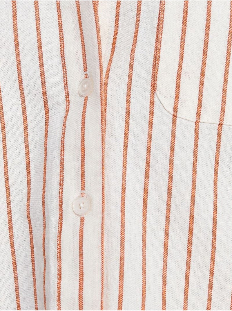 Chemise à manches courtes en mélange de lin dilvin Multicolore - Kiabi