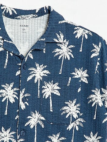 Chemise à manches courtes en nid d'abeilles