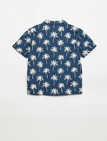 Chemise à manches courtes en nid d'abeilles