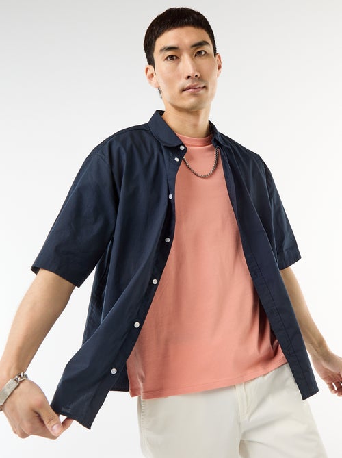 Chemise à manches courtes en popeline - Kiabi