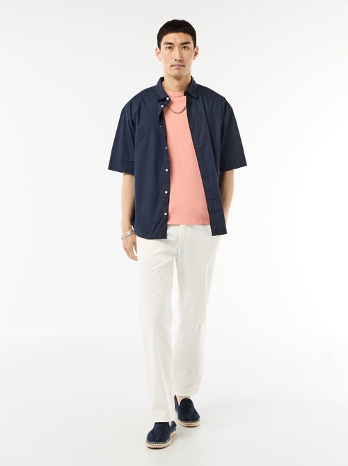 Chemise à manches courtes en popeline - Kiabi
