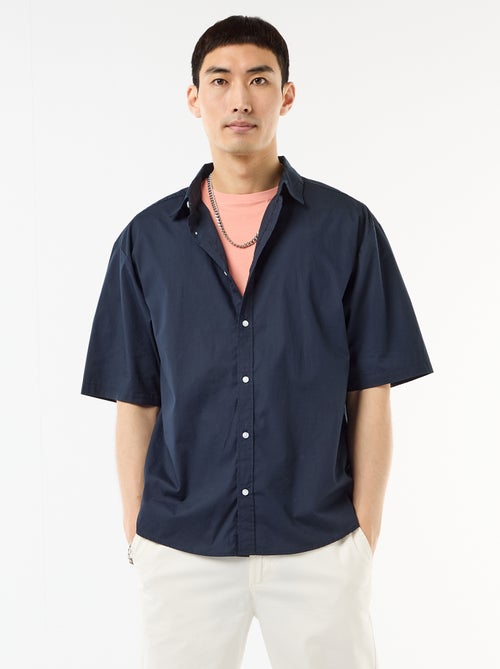 Chemise à manches courtes en popeline - Kiabi
