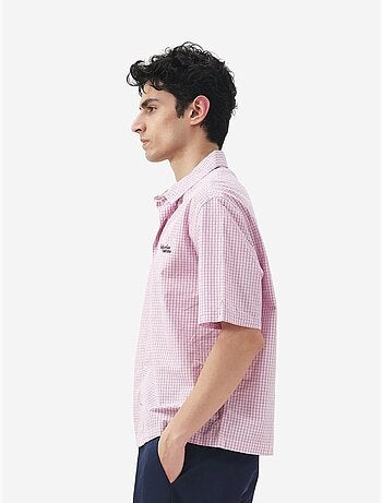 Chemise à manches courtes en popeline de coton à carreaux vichy pour homme giesto
