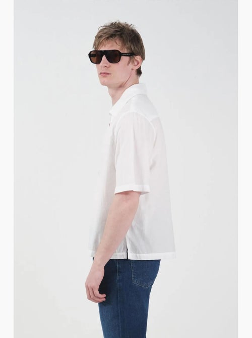 Chemise à manches courtes en popeline de coton pour homme giesto - Kiabi