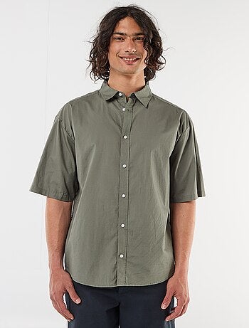 Chemise à manches courtes en popeline
