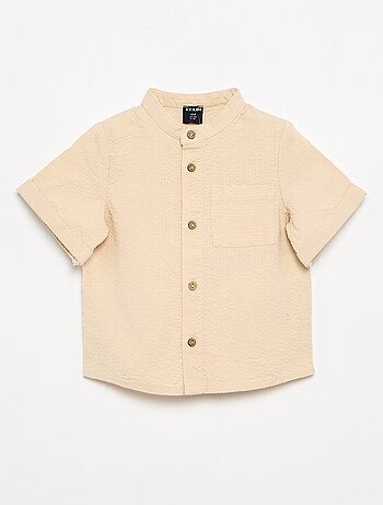 Chemise à manches courtes en seersucker