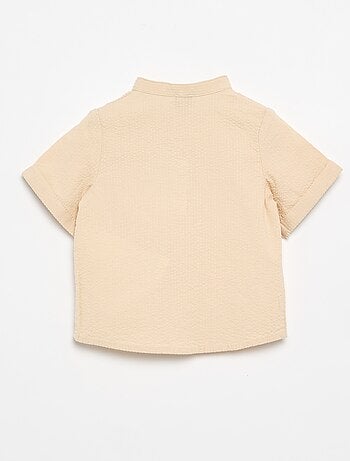 Chemise à manches courtes en seersucker